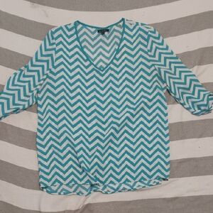 Kiara Turquoise Chevron Blouse